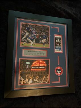 Chicago Cubs 2016 World Champions Framed Collage - Navy/Red